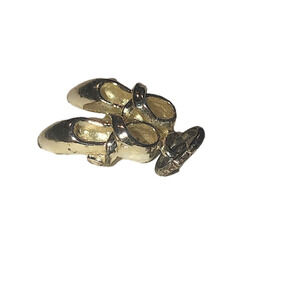 𝅺vtg Sterling Silver Ballet Shoes Ballerina Mini Charm Bracelet Charm 13mm